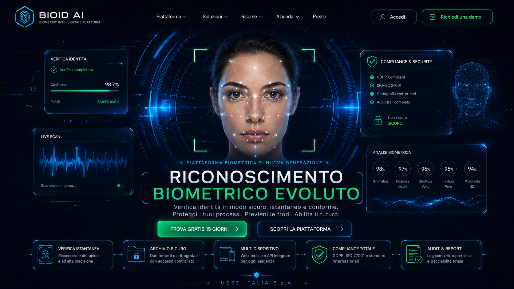 Interfaccia biometrica futuristica